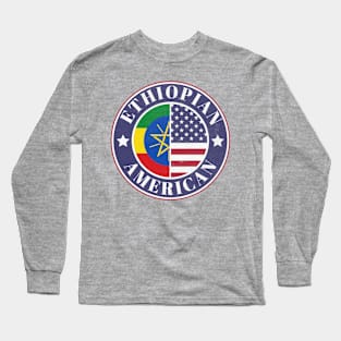 Proud Ethiopian-American Badge - Ethiopia Flag Long Sleeve T-Shirt